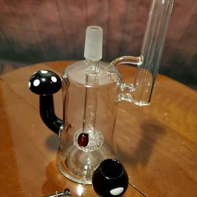 Mushroom Pipe, Water Bong, Dab Rig,  Pipe, Glass Pipe, Wood and Glass Pipe Dab Kit, Rosin Kit, Dab Hits, Flying High, Flying High Cannabis, Concentrates, Hash, Oil, Diamonds, Spoon Pipe, Small Pipe Hash Pipe, Glass Pipe